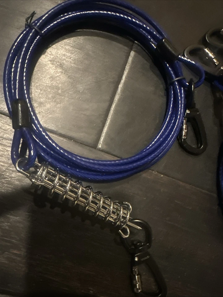 Cable de amarre premium de 2 piezas para perros grandes de hasta 125 libras de 10 pies y 50 pies para perros guía Foto 3 de 4