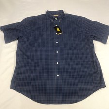 Roundtree  Yorke Gold Label Shirt Mens XL Blue Non Iron Prefect Performance