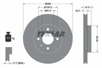 Textar Bremsscheibe Vorne FüR Dacia Lada Passend FüR Nissan Renault