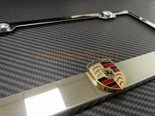 1X Stainless Steel License Plate Frame 3D Carrera Cayenne 911 Panamera Rust Free