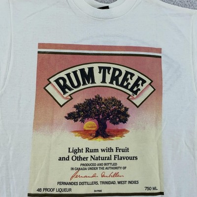 Vtg 90s Rum Tree Fresh Squeezed Island Rum T-Shirt Small Trinidad Liqueur Promo