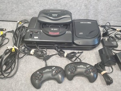 Tower of Power Sega Genesis Model 2 Console With Controller Sega CD & 32X-TESTED
