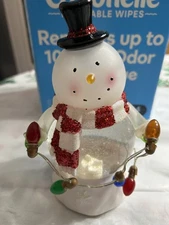 Lighted Swirling Snowman Glitter Water Globe Christmas Decoration