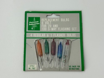 Vintage Foremost Industries 6V Christmas Light Replacement Bulbs 4 Regular 1