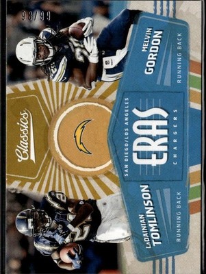 2018 Panini Classics #9 LaDainian Tomlinson / Melvin Gordon SN99 Eras Gold #/99