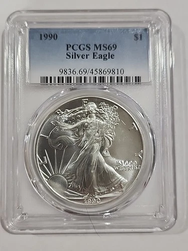1990 American Silver Eagle Pcgs Ms69