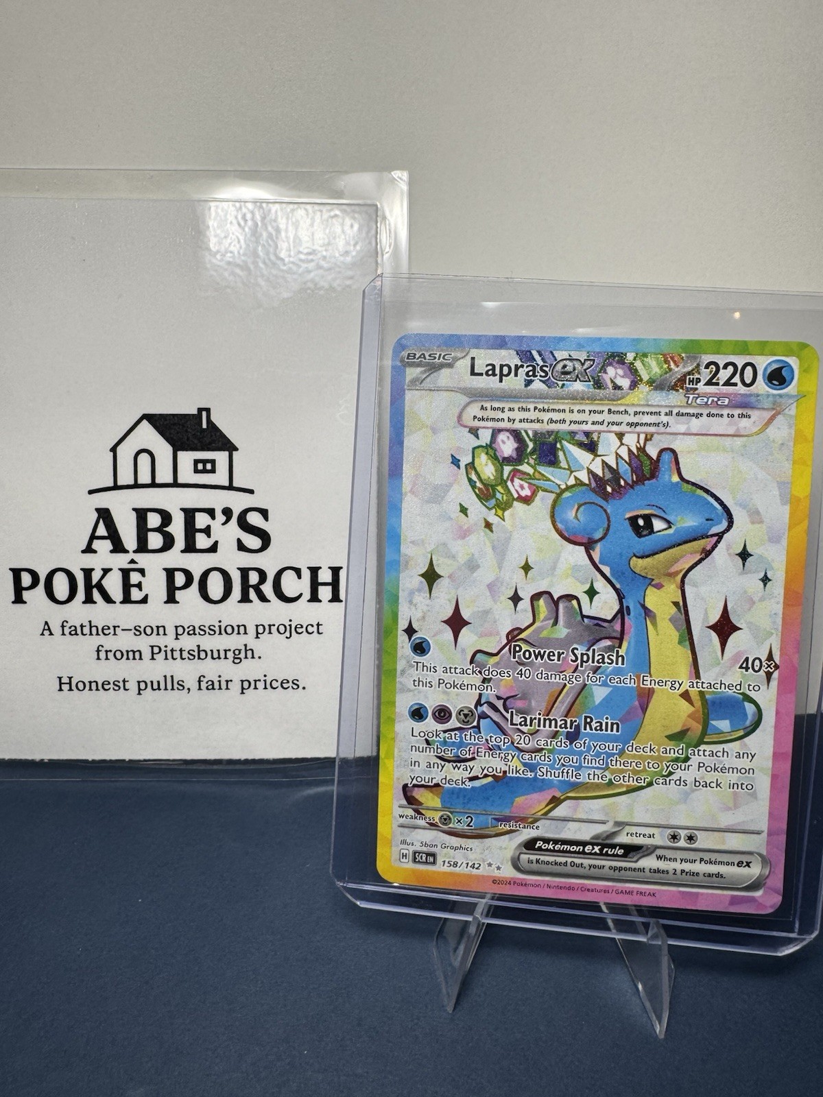 Pokémon TCG Lapras EX Stellar Crown Ultra Rare Card #158/142 Near Mint Condition