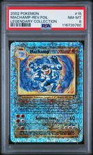 2002 POKEMON LEGENDARY COLLECTION 15 MACHAMP-REVERSE FOIL PSA 8