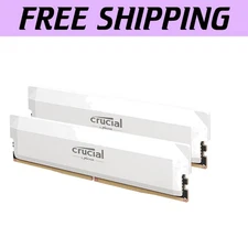 Blazing Fast 32GB Kit 2x16GB DDR5 6400MHz CL38 Gaming Memory - White Edition