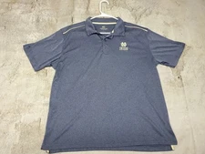 Mens Large Colosseum Athletics Notre Dame Fighting Irish Blue Athletic Polo