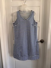 Old Navy Sleeveless Blue & White Stripe Shealth Dress Size L NWOT 