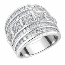 Wide Wedding Bands for Women Cubic Zirconia Engagement Bridal Eternity Stacka...