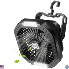 Rechargeable Camping Tent Fan & LED Lantern Combo - 7800mAh Battery, Remote