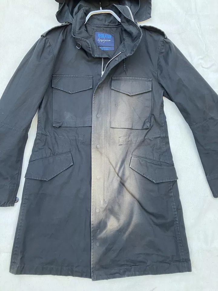 Chaqueta W's talla 1 Yohji Yamamoto Regulation negra descolorida M65 envejecida Japón Foto 2 de 4