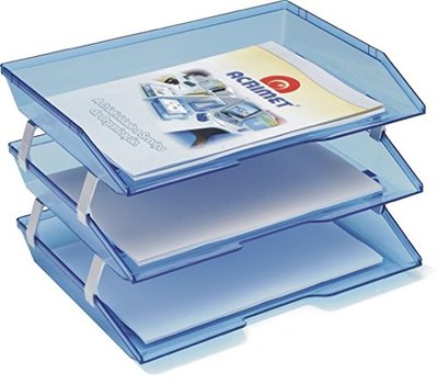 Acrimet Facility 3 Tiers Triple Letter Tray (Clear Blue Color)