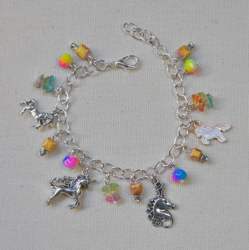 Bracelet licorne enfant en argenté réglable | Cadeau anniversaire fille