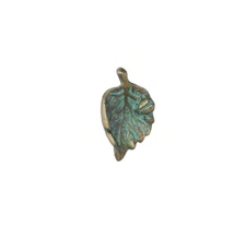 Brass Ladybug Leaf Charm Pendant, Green Patina, Zola Elements, 14x24mm, Jewelry