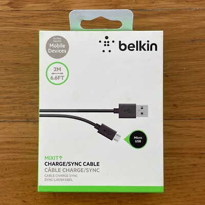 BELKIN Micro-USB zu USB Ladegerät Sync Kabel 2m 6,6ft SCHWARZ Samsung Galaxy Android