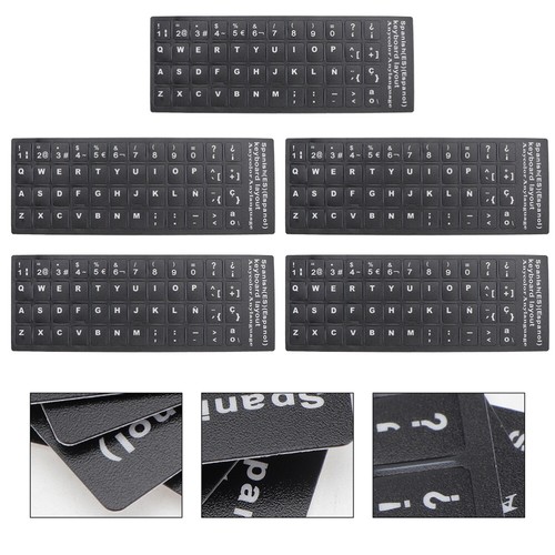 5 Sheets Spanische Tastaturaufkleber Tastaturbeschriftungen Computerzubehör - Bild 11 von 12