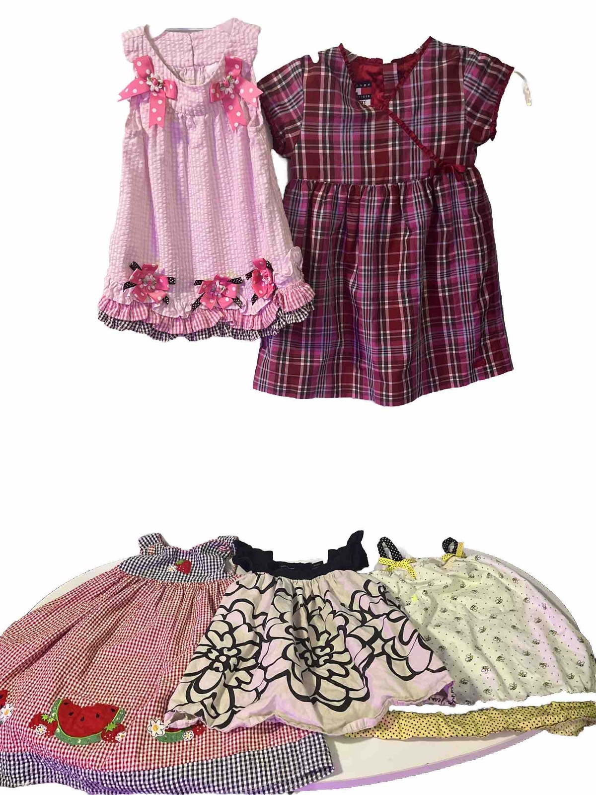 Lot Of 5 Girls Size 3T Sundresses Calvin Klein,Blueberr,Tommy Hilfiger,Etc