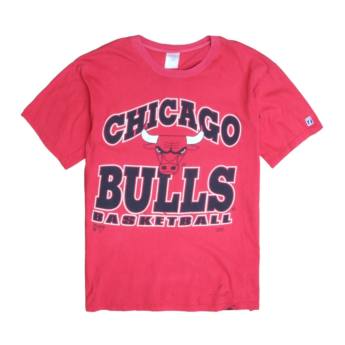 90s/NBA/CHICAGO/シカゴブルズ/Tシャツ/XL/コットン/RED Vintage Chicago Bulls Logo 7 T-Shirt Size Large Red 90s NBA