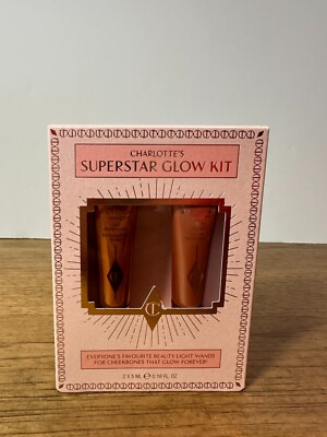 Charlotte Tilbury Superstar Glow Kit Highlighter Blush Wand Spotlight & Pinkgasm