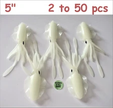 5.5" Soft Plastic Squid Bait Wobbler Glow Saltwater Fishing Lures 2 to 50 Pieces
