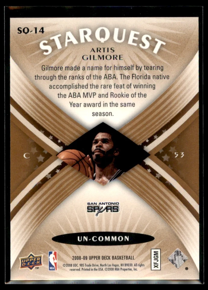 2007-08 Upper Deck Chronology Autographs Artis Gilmore Chicago Bulls #2 - Image 2 of 2