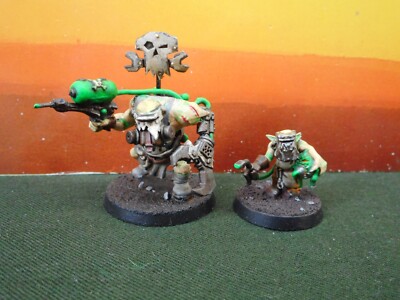 WH 40k Miniatur Space Orks Dok Painboy + Grot Assistent Kitbash Warhammer 40K