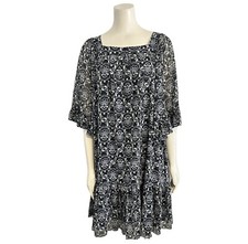 Uniqlo Anna Sui Black Chiffon Dress Womens Medium NWT