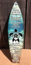 Turtle Beach Wisdom Sayings Mini Novelty Beach Surf Board Sign 17" x 4.5"