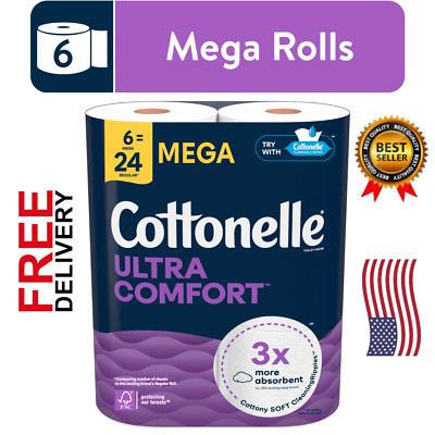 Cottonelle Ultra Comfort Toilet Paper, Soft Toilet Tissue, 6 Mega Rolls