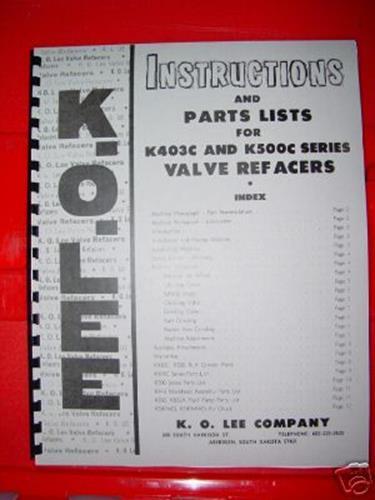 KO Lee Model 403C & 500C Manual - Picture 1 of 1