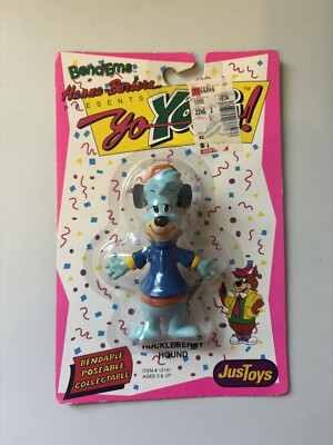 New Sealed  1991 Bend-ems HANNA-BARBERA YO YOGI HUCKLEBERRY HOUND Poseable Fig