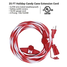 DEWENWILS 25 FT Outdoor Christmas Extension Cord 16/3 SJTW for Christmas Lights
