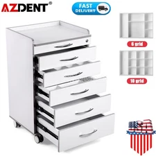 US Dental Lab Mobile Storage Cabinet Cart 5 Drawers Medical Utility Trolley Cart