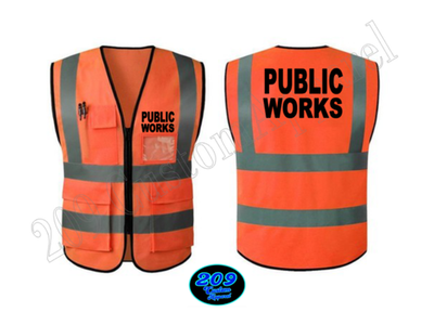 #ad #ad PUBLIC WORKS HI VIS SAFETY VEST ANSI CLASS 2 REFLECTIVE FRONT BACK ZIP $34.99