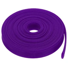 PET Cable Wire Wrap 29.8mm Expandable Sleeving Purple 7.6 M Length