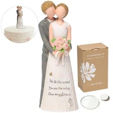 Bride Groom Cake Topper Wedding Decoration Romantic Couple Figurine Painted