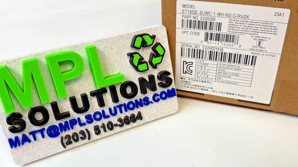 ELO ET1502L-2UWC-1-WH-NS-G-RVZK 15-inch WIDE USB-C Touch POS Monitor - White NEW - Image 2 of 2