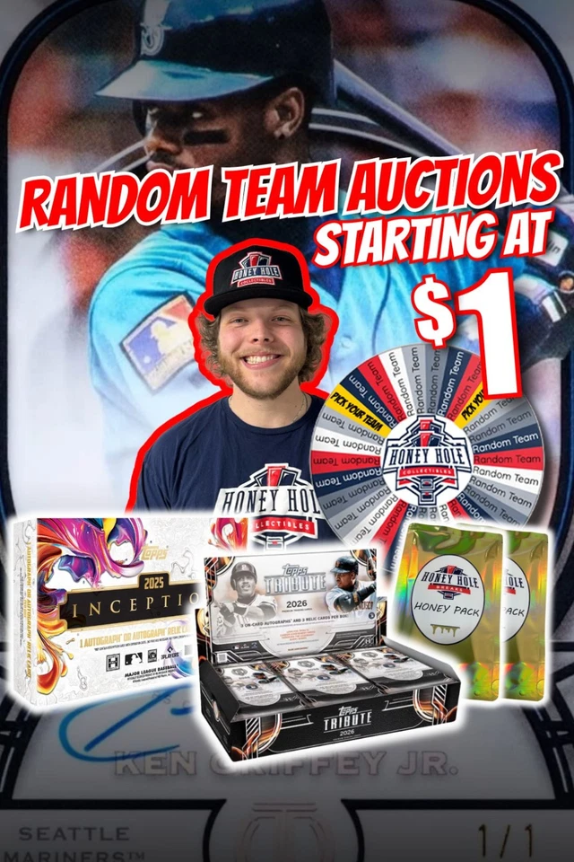 BASEBALL BREAKS, '26  Tribute, '25 Inception Honey Packs Starting at $1