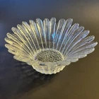 Vintage BLENKO Art Glass DAISY Sunflower Petal Clear Textured 7" Bowl 847S
