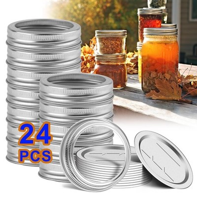 Canning Jar Lids with Rings for Mason Regular Mouth 24Pcs Regular Mouth Kerr Bal