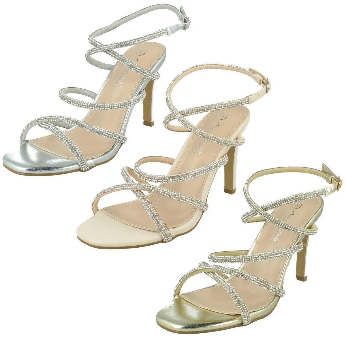 Scarpe Corte Donna Anne Michelle Formali Glitter - Tacco Slip On - Nuove In Scatola