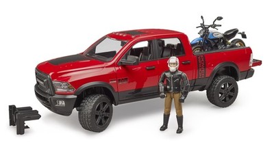 Bruder Ram 2500 Power Wagon And Ducati Scrambler Desert Sled Toy Set