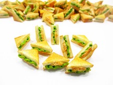 Dollhouse Food Accessories Lot 10 Tuna Toast Sandwich Bread Miniature Food 15144