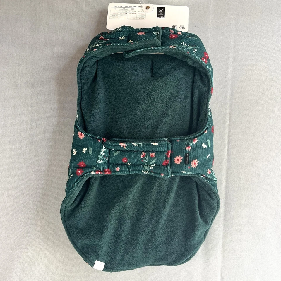 Harry Barker Perro Vacaciones Floral Verde Rojo Pana Invierno Abrigo Chaqueta Mediano Foto 2 de 4