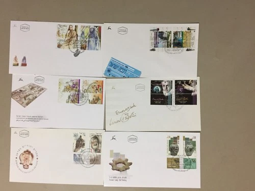 Six '90 Israel fdc with two TAB stamps