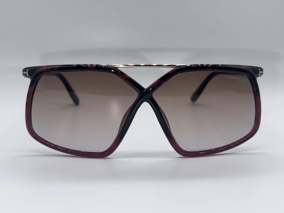全新 汤姆·福特 TF 1038 56Z 闪亮勃艮第 正品 太阳镜框 64-6 — 第 2/4 张图片