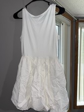 Cider White Mini Dress Bubble Hem